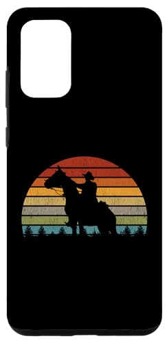 Carcasa para Galaxy S20+ Vintage Cowboy Sunset Horse, retro, envejecido, a caballo
