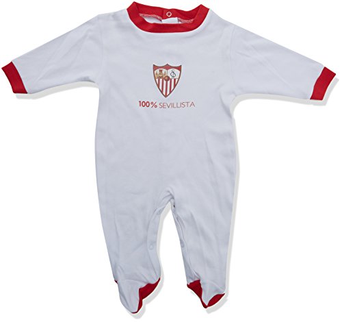Sevilla FC Pelsev Pelele, Bebé-Niños, Blanco (Blanco/Rojo), 18 meses