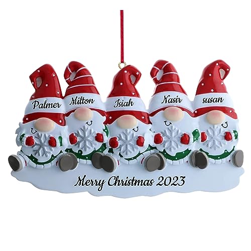 Adornos navideños Personalizados 2023, Recuerdo de Resina Personalizado con el Nombre de la Familia de 5 Miembros para la decoración del árbol de Navidad Regalos creativos para la Abuela, el Abuelo