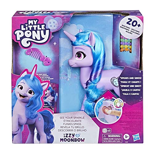 My Little Pony: Deja tu Huella - Izzy Moonbow Revela tu Brillo - Poni de 20 cm con música y Luces