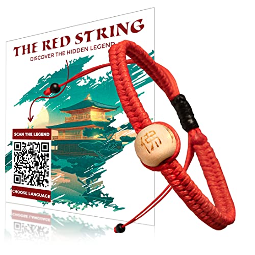 ELCORDONROJO Pulsera Roja para Hombre y Mujer. Leyenda Del Hilo Rojo del Destino, Regalos Originales para Parejas.… (rojo)